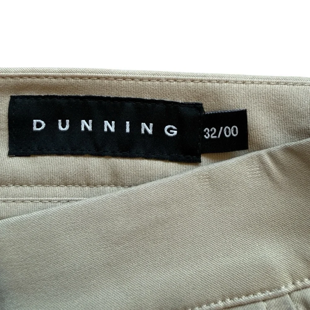 Dunning Men's Golf Pants Beige Khaki Stretch Performance Flat Front 32x32 Summer